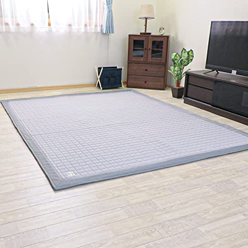 フリーリー ラグ カーペット 綿100% 130×185cm キルティングラグ 洗える デニム調 ラグマット 洗える 絨毯 じゅうたん オールシーズン