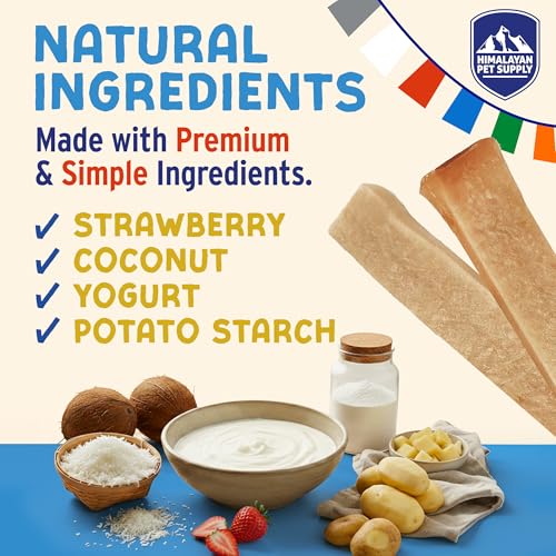 Image of Himalayan Dog Chew Yogurt Sticks, Probiotic Dog Treats, Strawberry 5 Treats