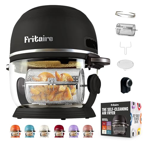 Non Toxic Air Fryer™ - Glass AirFryer 5 Quart w/ 360 Visibility, Self-Cleaning, 400F Vortex Air Fryer for Even Cooking, BPA-Free Teflon Free, 6-in-1 Functions, Rotisserie, Roast, Bake, Black