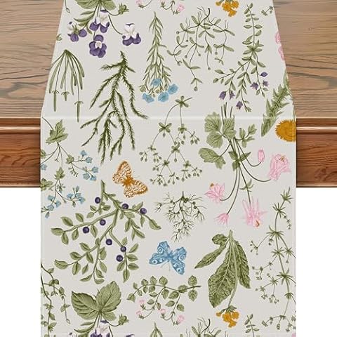 Snylcce Floral Table Runner for Dining Cover