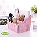 Coideal Plastic Bathroom Shower Makeup Organizer, Large Pink Basket Caddy Office Supplies/Skin Care/Cosmetic Storage Organizer Holder Box for Desktop Office Bedroom Countertop Home Kitchen Desk