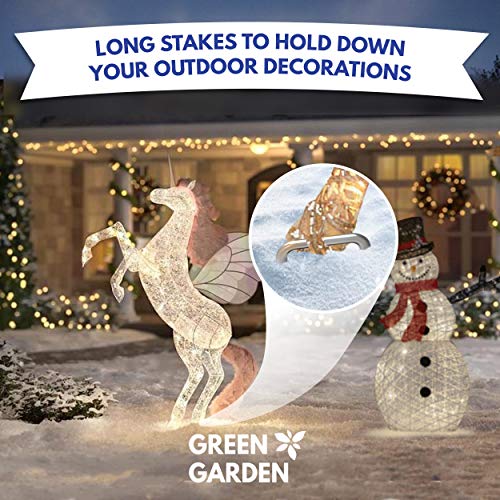 Green Garden 12 Inch [ 9 Guage ] Garden Landscape Staples Stakes Pins SOD | 50 Pack | Galvanized Steel | for Weed Barrier Fabric, Ground Cover, Soaker Hose, Lawn Drippers, Drip Irrigation Tubing - Thumbnail 6