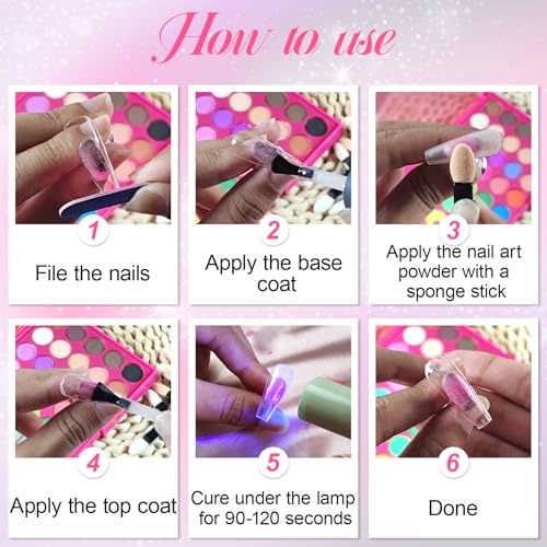 Image of 40 Colors Nail Pigment Powder Palette, Ombre Color Pigment Powder for Nails, Professional Nail Supplies Manicure DIY Accessories for Beginners Home, B