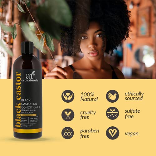 ArtNaturals Black Castor Oil Conditioner - (16 Fl Oz / 473ml) - Strengthen, Grow and Restore - Jamaican Castor - For Color Treated Hair - Image 4