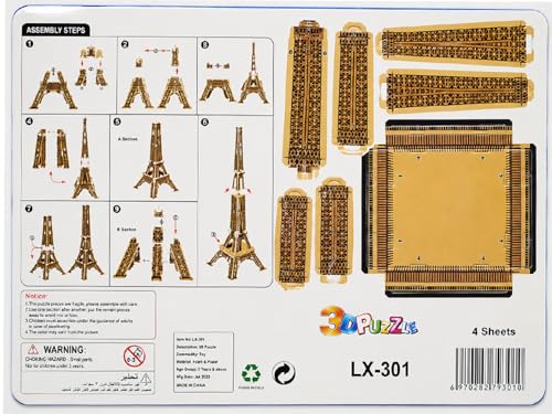 Image of Eiffel Tower 3D Puzzle Model, Paris Landmark Architecture, DIY Assembly Kit | LX-301