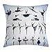Federe Cuscini per Divano, Ballerini Femminili di Danza Classica per Arti dello Spettacolo Sagome Nere Design Dell'Illustrazione Fodere per Cuscino Decorativo Fodera per Cuscino per Letto 45X45Cm