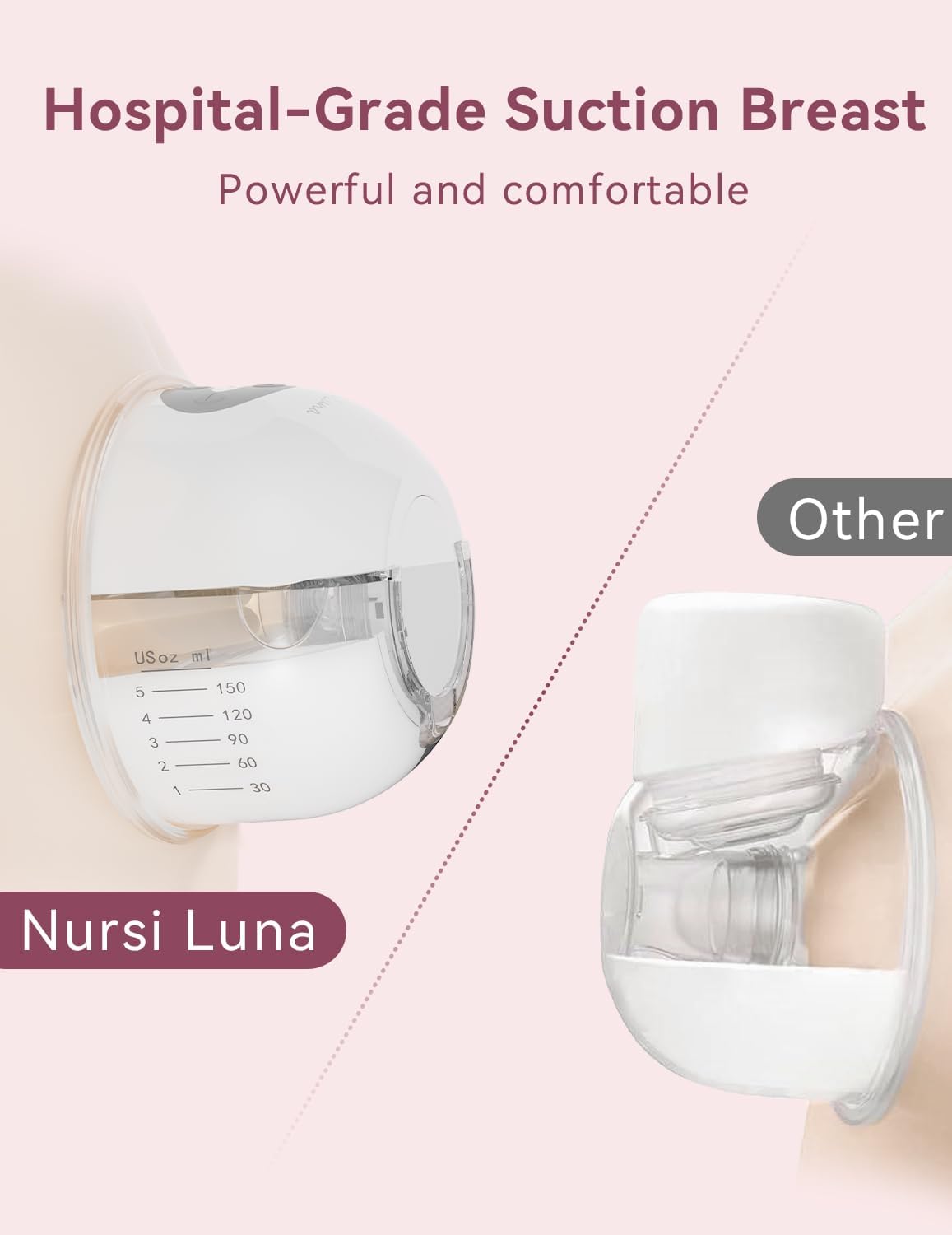 Electric Breast Pump Hands Free, Wearable Breast Pump with 2 Modes, Double Portable Breasts Pumps