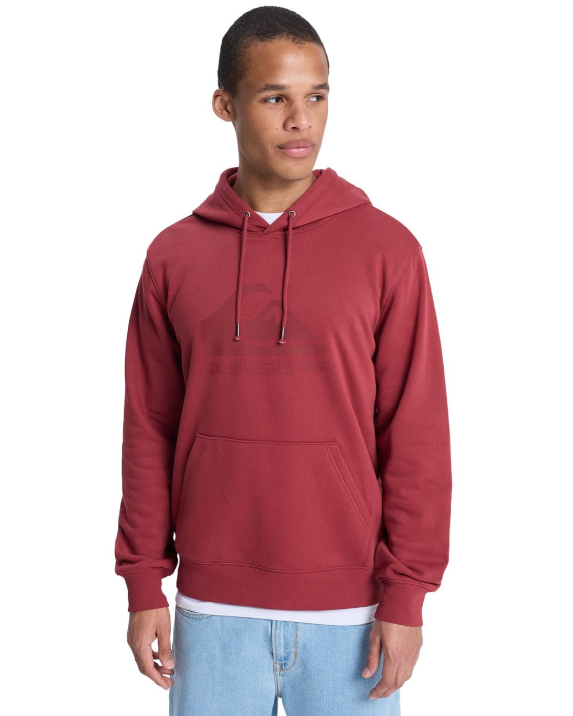 Quiksilver Mens Comp Logo Hoodie Pullover Sweater, Burnt Russet, XL EU