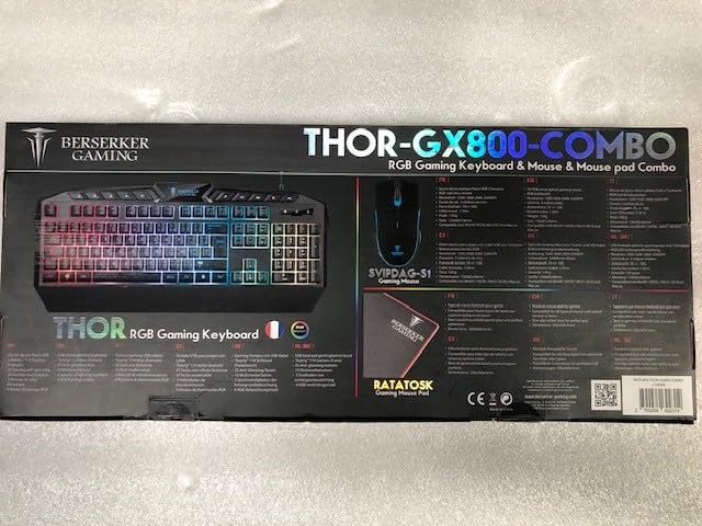BERSERKER GAMING GX-800 (3EN1) Clavier - Souris - Tapis RGB Backlight Thor