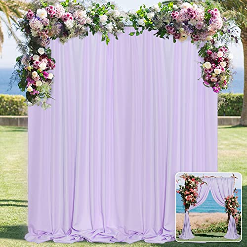 MYSKY HOME 10ft x 8ft Light Purple Curtains - Wedding & Stage Drapes with Rod Pocket, 5ft x 8ft, 2 Panels by MYSKY HOME - Used condition - US$11.94