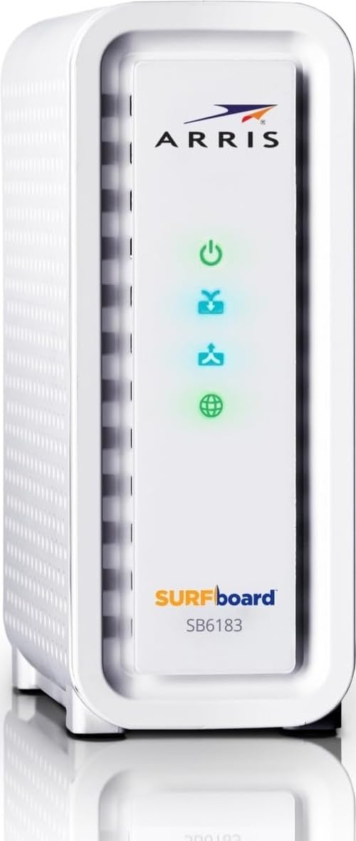 ARRIS Surfboard (16x4) DOCSIS 3.0 Modem câble, 686 Mbps Vitesse Max, certifié pour Comcast Xfinity, Spectre, Cox, Cablevision et Plus (SB6183 Blanc)