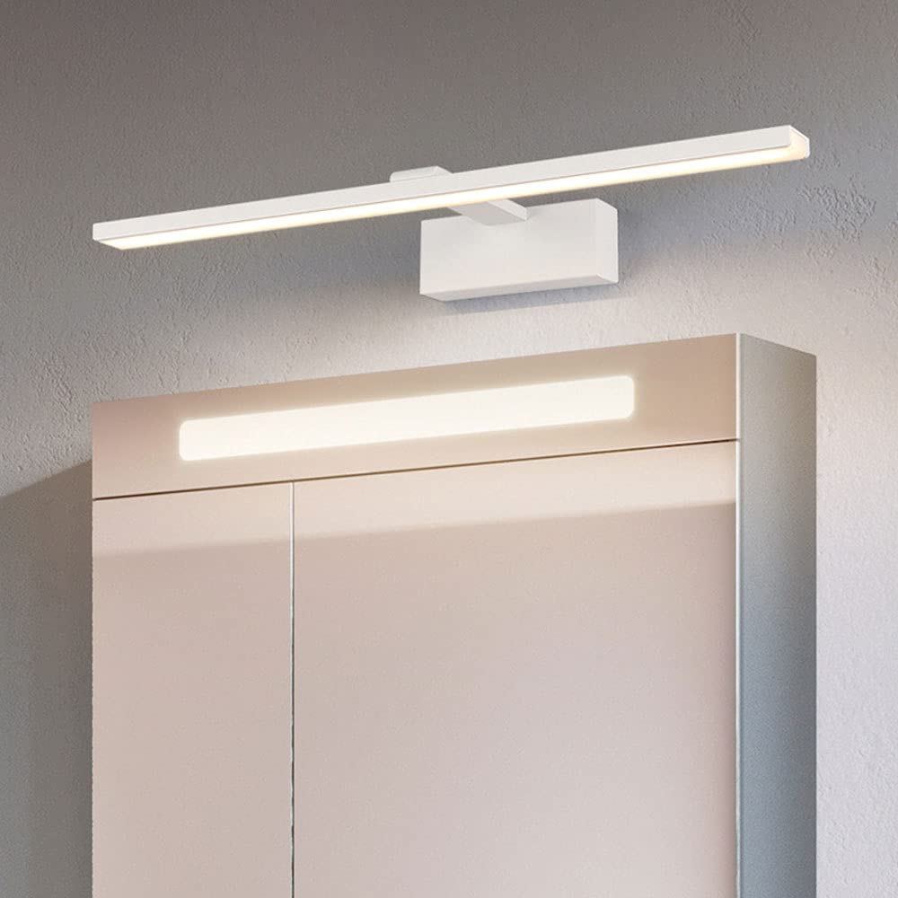 XANAYXWJ ścienna LED 12W Oprawa oświetleniowa do lustra łazienkowego 39cm Metalowy kinkiet ścienny z minimalistycznym białym światłem lustrzanym 3000K