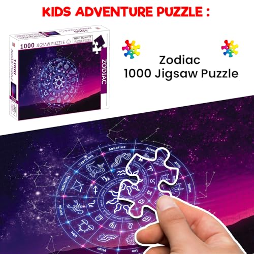 Image of Zodiac Constellations Jigsaw Puzzle - 1000 Piece Puzzle | Astrology & Star Map Brain Game | Mystical Gift for Puzzle Lovers and Stargazers