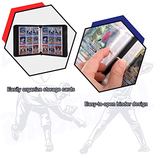 Card Binder 9 Pocket, Trading Card Binder With Sleeves, Baseball Card Binder, Sports Card Binder Collectible Trading Card Albums Fits 900 Cards With 50 Removable Sleevesves #TOP3