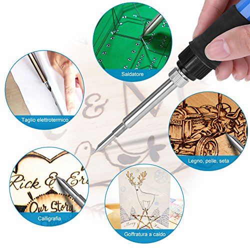 Yissvic Pirografia Legno 40 Pezzi Set Pirografia