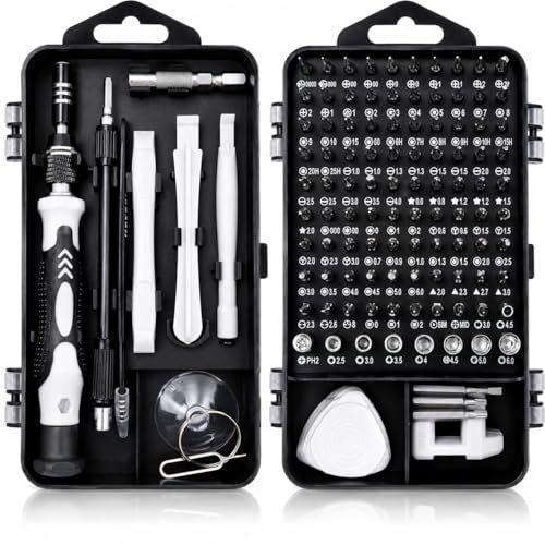 Image of 115-in-1 Precision Magnetic Screwdriver Set with Multi-Bit Kit & Storage Case - Professional Repair Tool Kit for Mobile, Laptop, PC, Watch, Eyeglasses, Gaming Console & Electronics