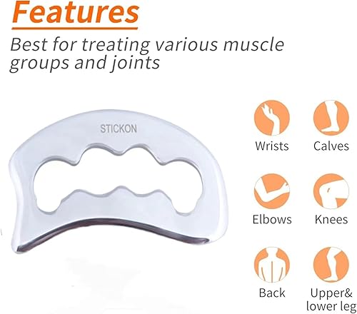 Miniatura 3 de STICKON Gua Sha Herramienta de masaje de acero inoxidable Gua Sha Scraping Herramientas de masaje IASTM Herramientas gran herramienta de