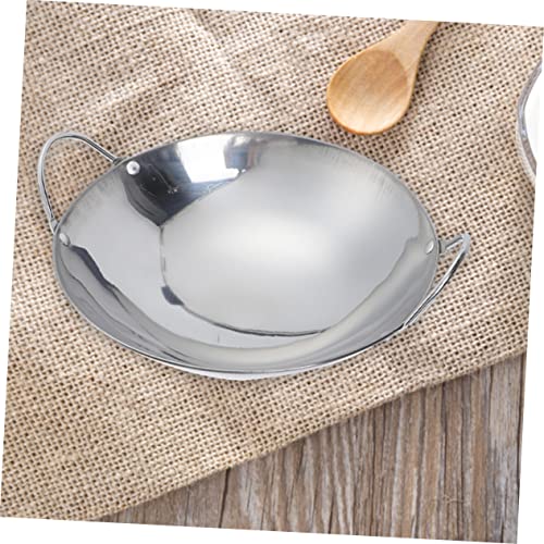 VOSAREA 2pcs Wok de acero inoxidable con doble mango miniatura 6