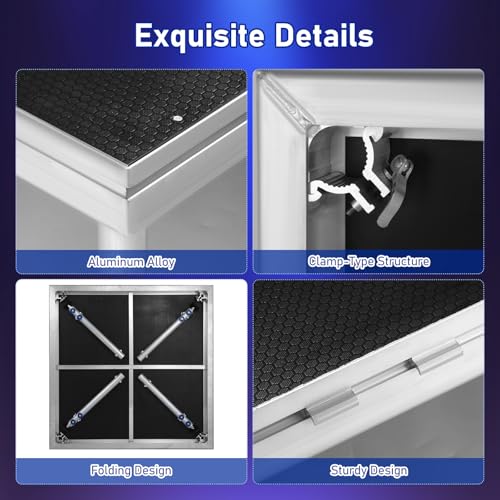 Image of Portable Stage Platform, 12'x12' Portable Aluminum Performance Deck 1900lbs Capacity, 24 inch-41 inch Adjustable Height Risers for Events, Wedding, Stage Platform Set, Portable Performance Stage