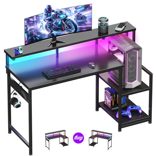 AODK Gaming Desk, 48 Inch Computer Desk with Led...