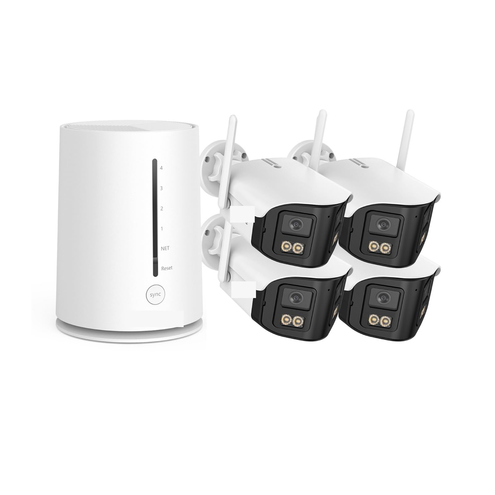 Kit de surveillance sans fil 4 voies WiFi6 double miroir 4MP(4pcs cam)