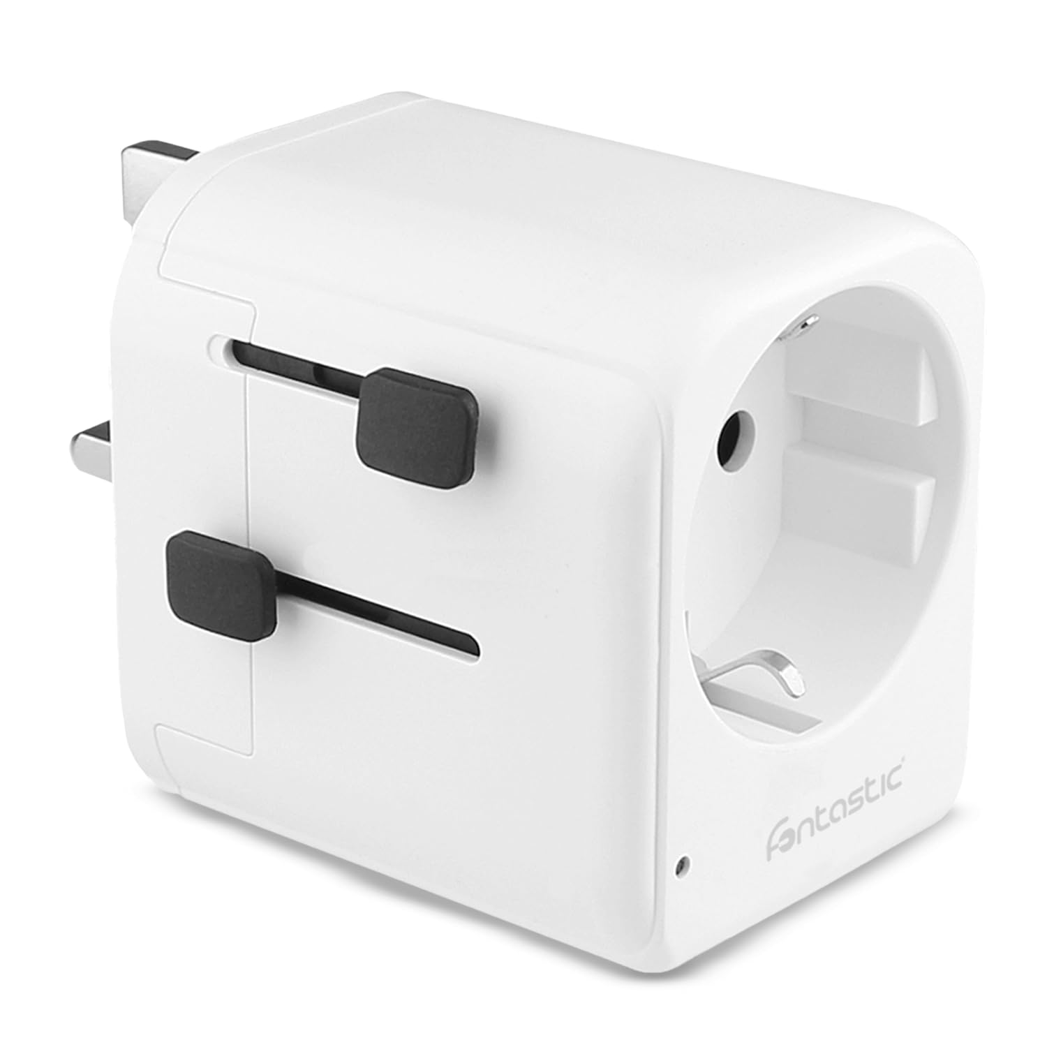 Fontastic Adattatore universale mondo Planet, adattatore da viaggio per oltre 100 paesi, presa USB con adattatore USA, OFF e UK, adattatore con funzione di protezione