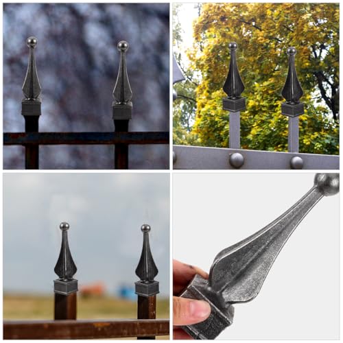 Accessoires de clôture en fer forgé solides, 2 embouts décoratifs extérieurs