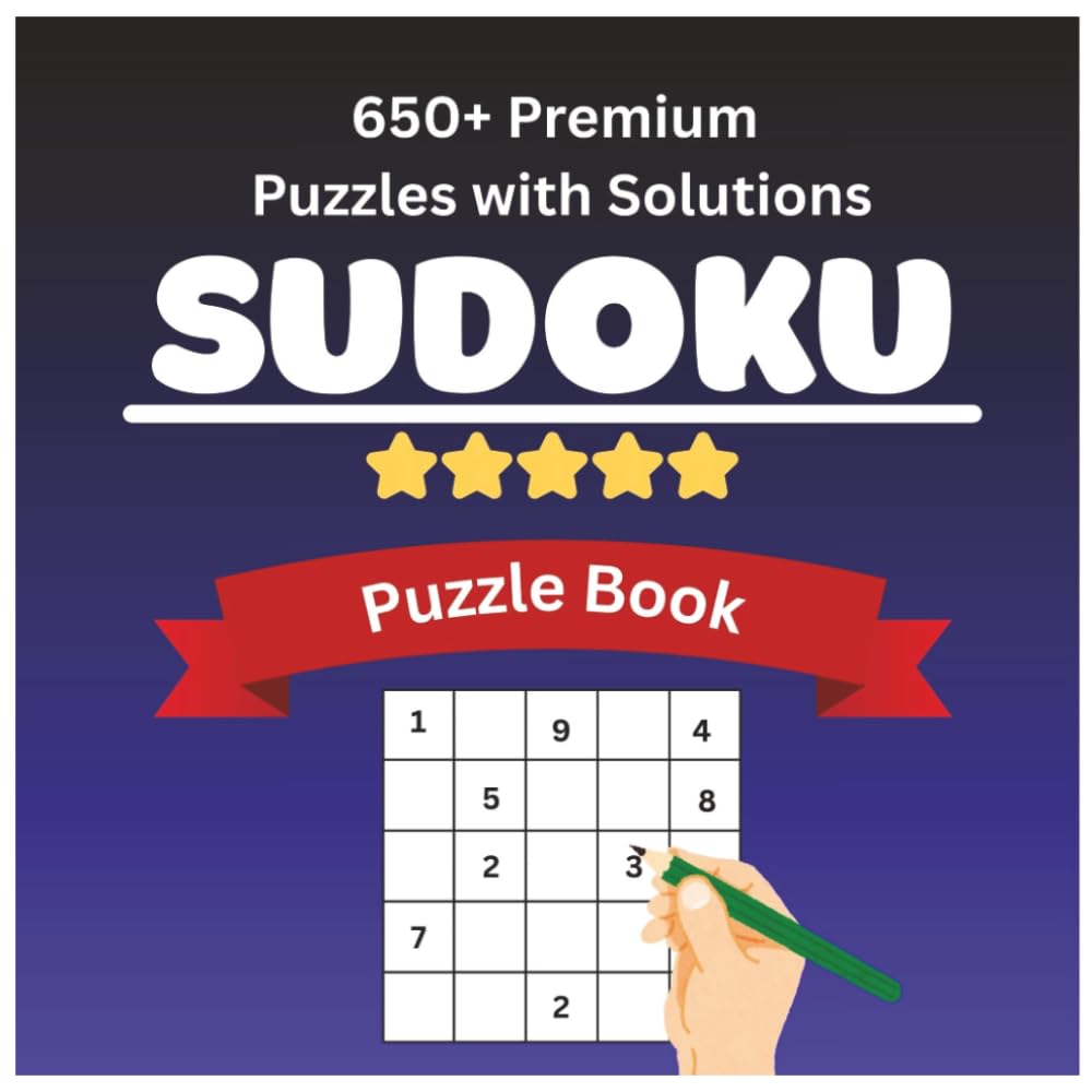 Sudoku Puzzle Book for Adults: 650+ Easy Large Print Sudoku Puzzles with Solutions - Perfect for Beginners and Seniors