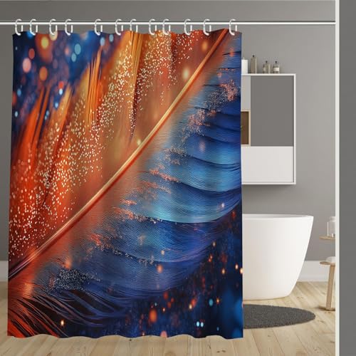 Rideau de douche imperméable lavable 180x200 pour baignoire avec crochets - 2