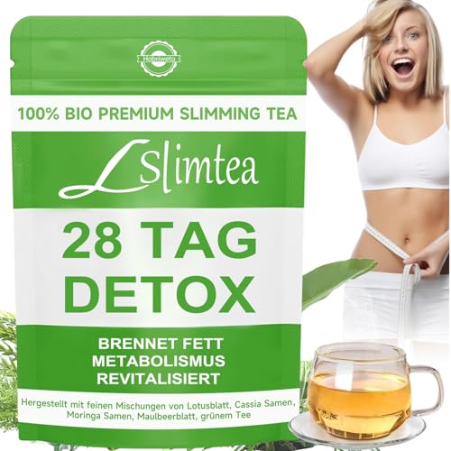 Detox Tee zum Abnehmen – 28 Tage Grüne Entgiftungspulver Entgiftungstee mit Lotusblatt, Cassia-Samen, Moringa, Maulbeerblatt – Natürliche Fettverbrennung, Stoffwechsel Boost & Verdauungsunterstützung