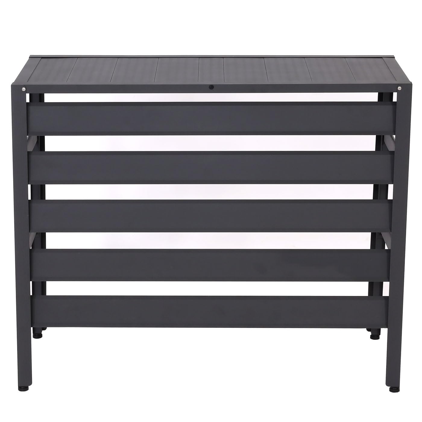 Mendler Alu Verkleidung für Klimaanlage/Wärmepumpe HWC-K59, Abdeckung Schutzgitter Pflanzenregal, Metall 73x90x38cm - grau