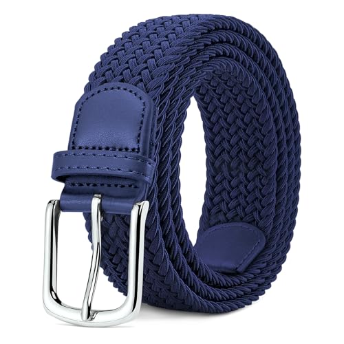 MATLAB Cinturón Trenzado Elástico - Cinturón Tejido Cinturón Golf para Hombres y Mujeres - 33 mm (1.25 ') Multi Colores Azul 100