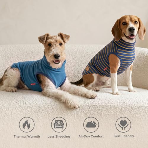 Image of KYEESE 2Pack Dog Sweater for Medium Dogs Soft Pet Coats Fleece Sweatshirt | Warm Turtleneck Dog Pullover Clothes, 4-Way Stretch & Lightweight Vest, Doggie Coat in Cold Weather, Daily Wear