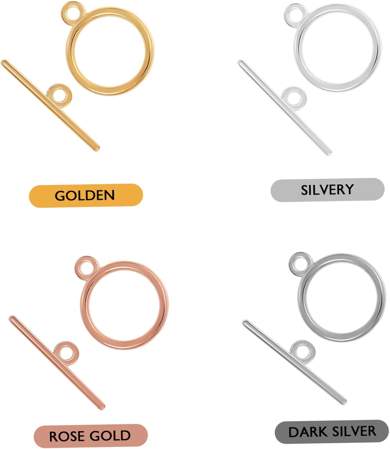 TEHAUX DIY Jewelry Supplies Round Toggle Clasps Clasps for Necklaces and Bracelets