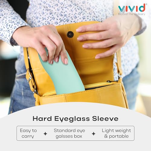 Image of VIVID Vision Unisex Adult Eyewear Specs Case Cover | Screw Driver | Free Cloth | Protect Eye Glasses | Chashma Dibbi | Spectacle Box | HINGE-SPRING | Metal | 3 IN 1