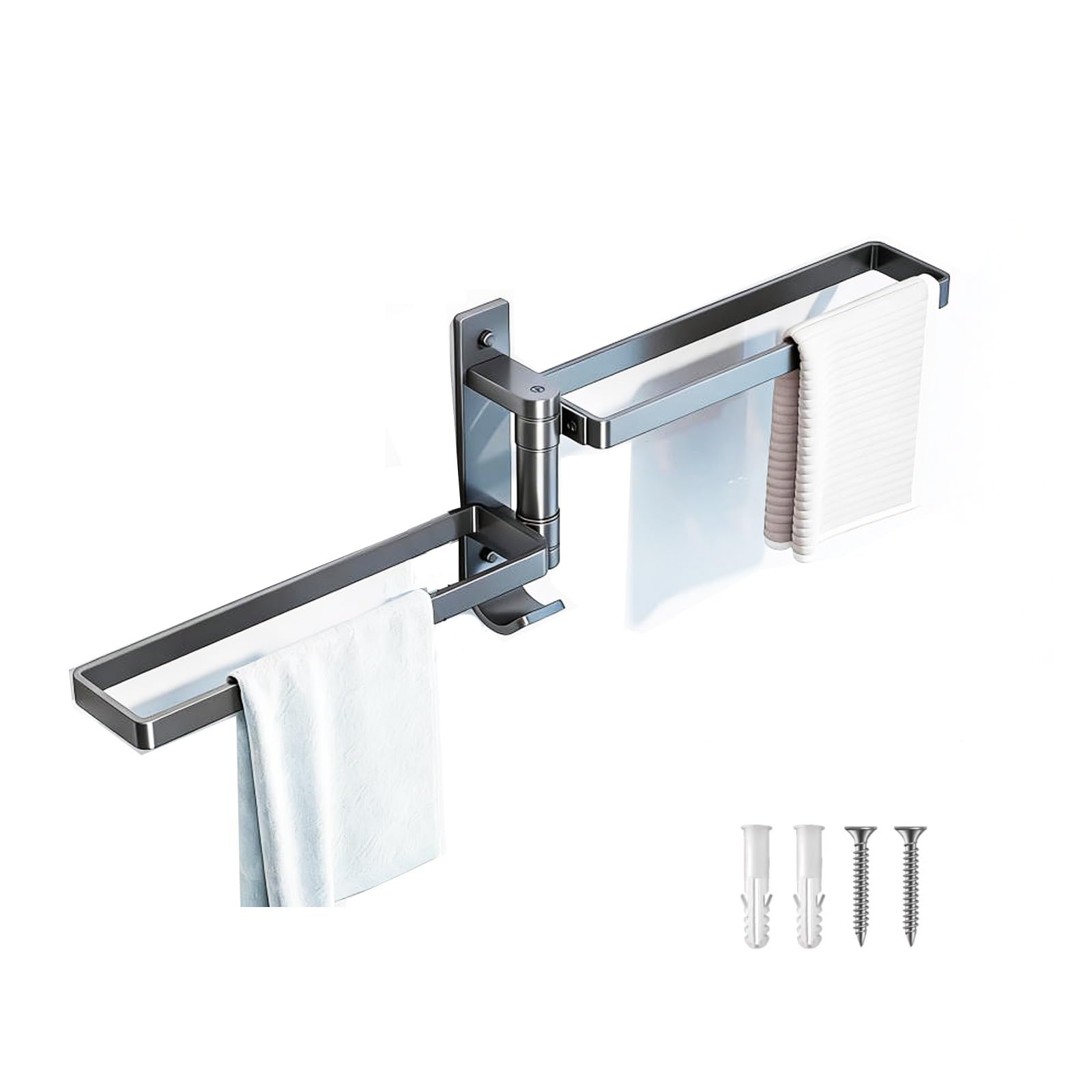Porte-serviettes pivotant pour optimiser l'espace des petites salles de bain