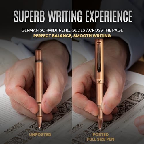 Scriveiner Caneta esferográfica de luxo EDC, deslumbrante caneta de bolso pesado, acabamento de cobr