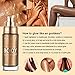 Body Shimmer Oil, Glistening Bronze Natural Glow Luminizer, Long Lasting Waterproof Moisturizing Liquid Illuminator Highlighter Makeup for a Sun-Kissed Glow, Brush Include, 1oz, Medium