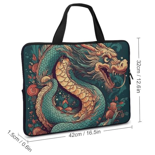 Bolso de hombro para laptop con diseño de dragón oriental miniatura 3