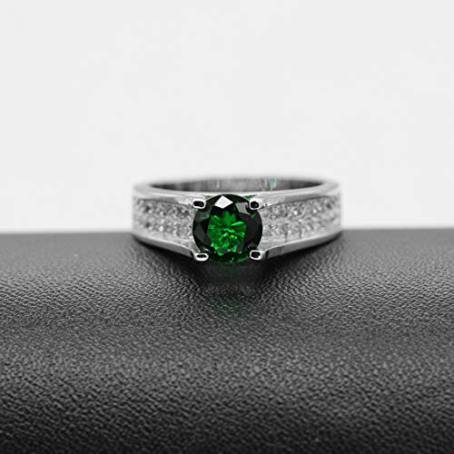 Uloveido Women's Platinum Plated Round Cut AAA Cubic Zirconia Wedding Band Promise Ring for Her with Birthstone Y0064