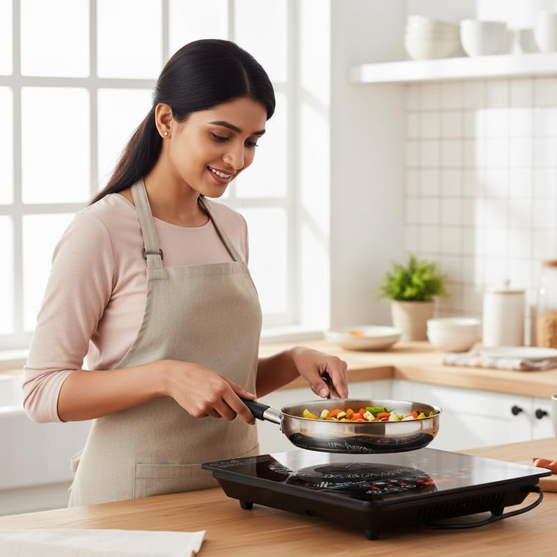 Image of Drumstone (15 Years Warranty) 2000W Induction Cooker with Touch Control, LED Display, 9 Power Levels, Timer & Auto Shut-Off, Portable Energy Efficient Cooktop