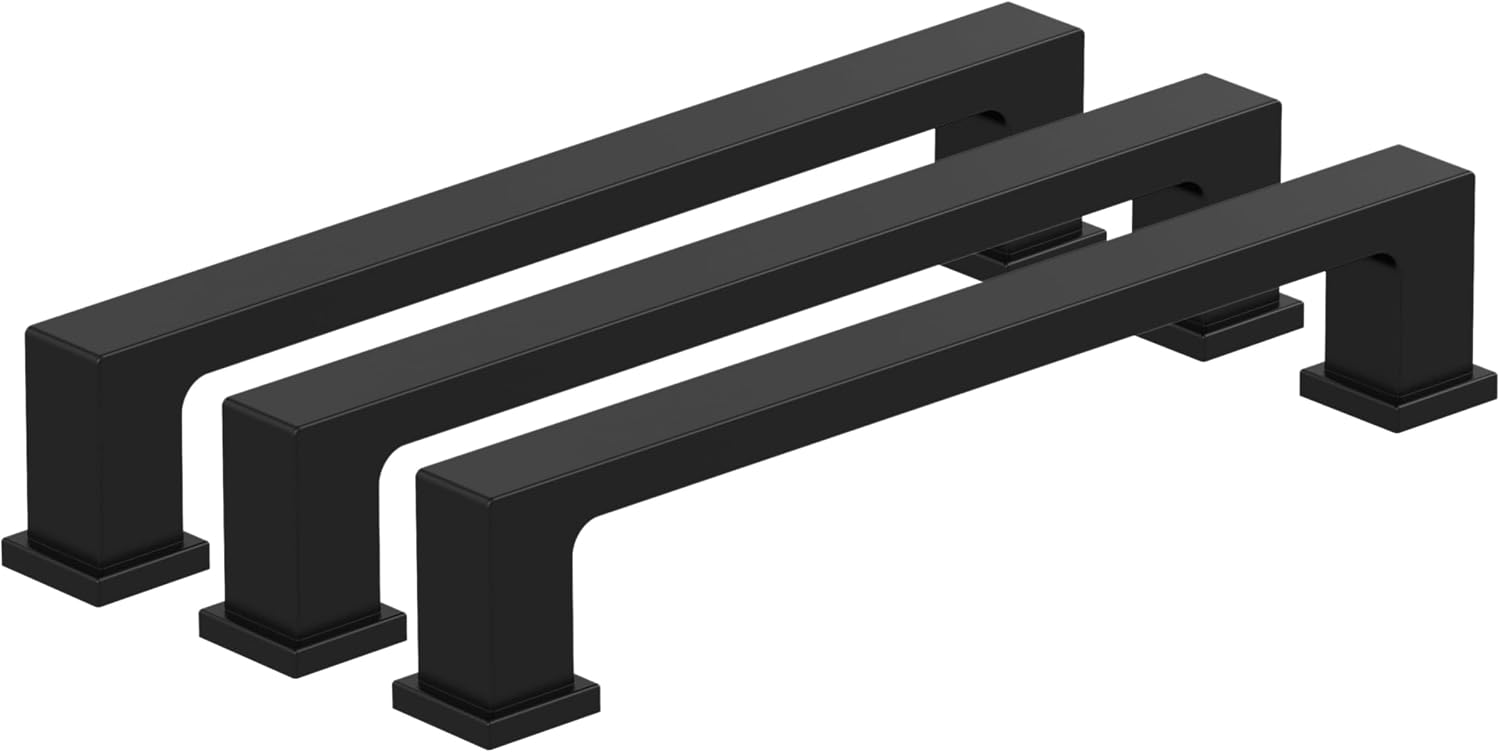 Amerock 10BX37032MB | Matte Black Cabinet Pull | 5-1/16 inch (128mm) Center-to-Center | 30 Pack | Bridgeport | Furniture Hardware