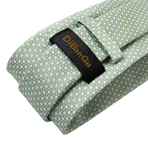 Image of DiBanGu Silk Ties for Men Necktie and Lapel Pin Brooch Set Formal Woven Paisley Plaid Striped Solid Tie Wedding Party