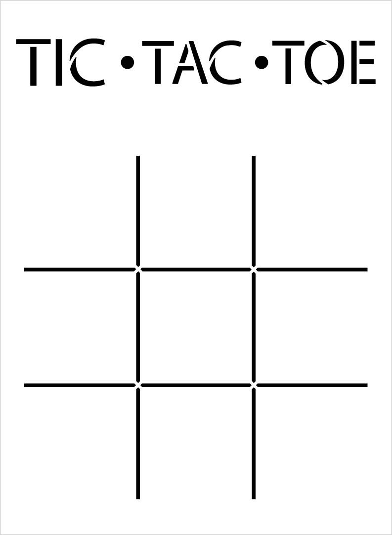 Amazon.com: Tic Tac Toe Board Stencil by StudioR12 | DIY Family Children  XOXO Game Home Decor Gift | Craft & Paint Wood Sign Reusable Mylar Template  | Select Size (11 inches x 15 inches)