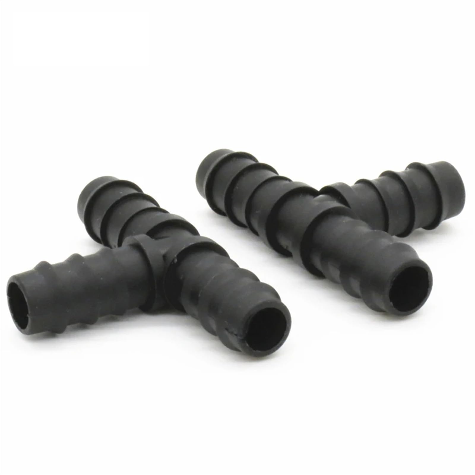 Conector en T de tubería de agua de PE con púas DN16, adaptador de acoplamiento de riego de jardín, junta de tubería de agua, piezas de riego, 100 Uds.