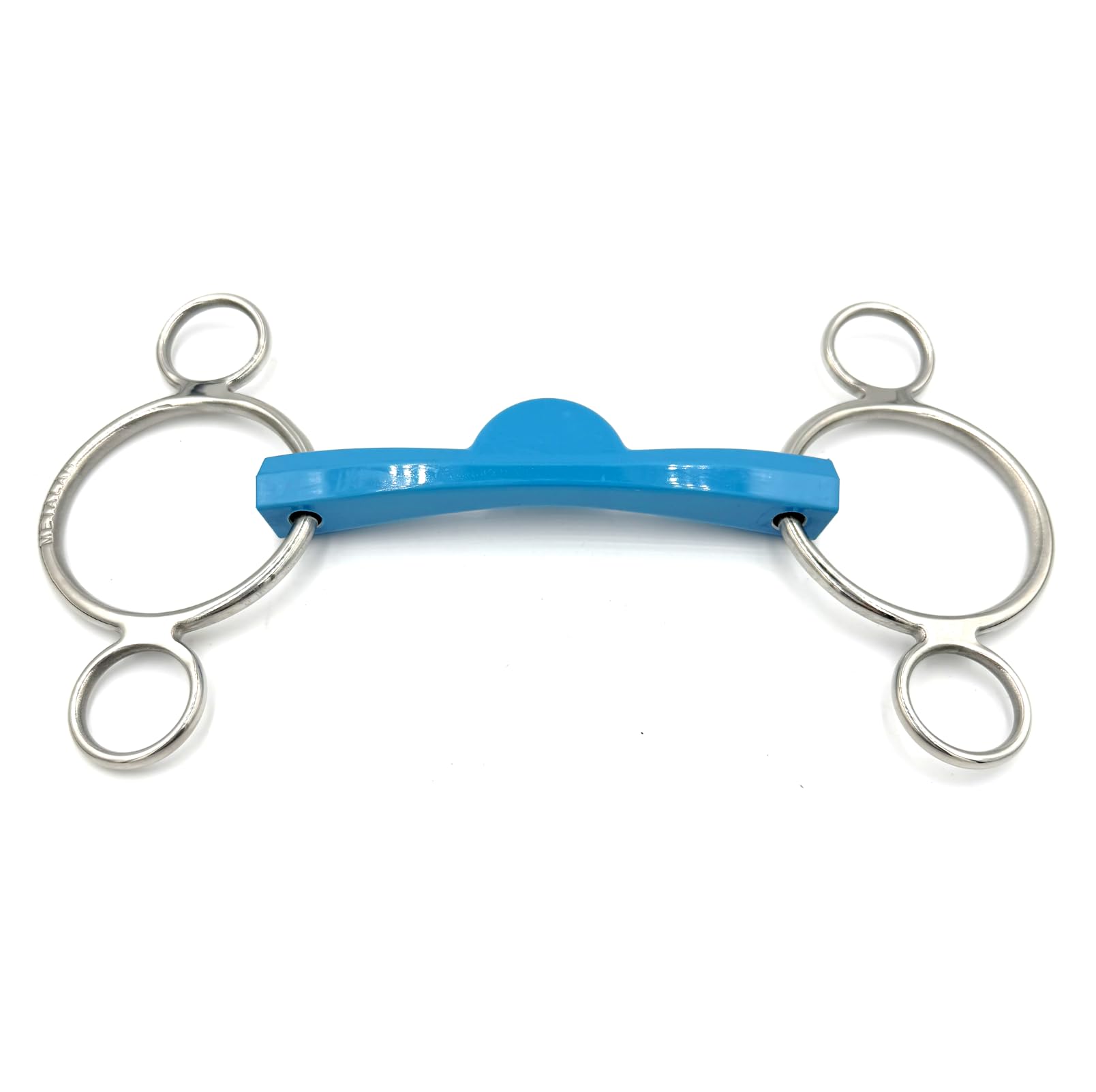 ES0253 METALAB FlexiBit Pessoa - Trenza de 3 anillos Flexi Port – Trenza flexible de acero inoxidable con sin lengua y efecto palanca para un mayor control en caballos fuertes (12,5 cm)