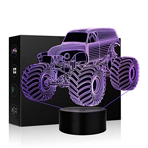 3d night light for kids monster truck 7 colors led lamps touch sw…