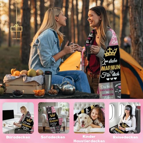 AOKILE Beste Freundin Geschenke, Umarmung Decken Geschenke für Freundin, Geburtstagsgeschenk für Beste Freundin, Geschenke für Frauen Schwester Kollegin Ehefrau und Mutter zum Geburtstag Weihnachten