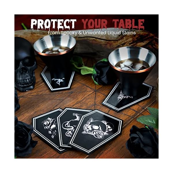   Redemption-Mix-5-Pcs-Set-by-GOTHELIA-Coffin-Shaped-Drink-Coasters-Gothic-Accessories-Gothic-Decor-Goth-Kitchen-decor-Gothic-Home-Decor-Coffee-Cork-Bar-Black-Coaster-Halloween-Goth-Decor