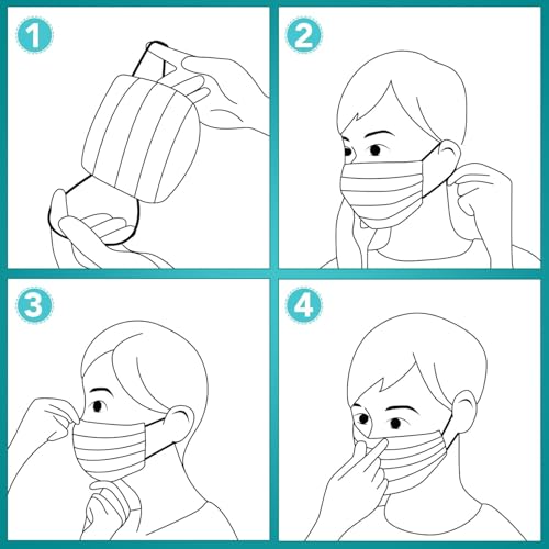 Image of MEELANA Non Woven Fabric 3 Ply Disposable Surgical Mask for Men Women with adjustable nose pin Reusable (Pack of 100) Breathable Masks